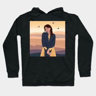 Autumn portrait with birds flying away Hoodie